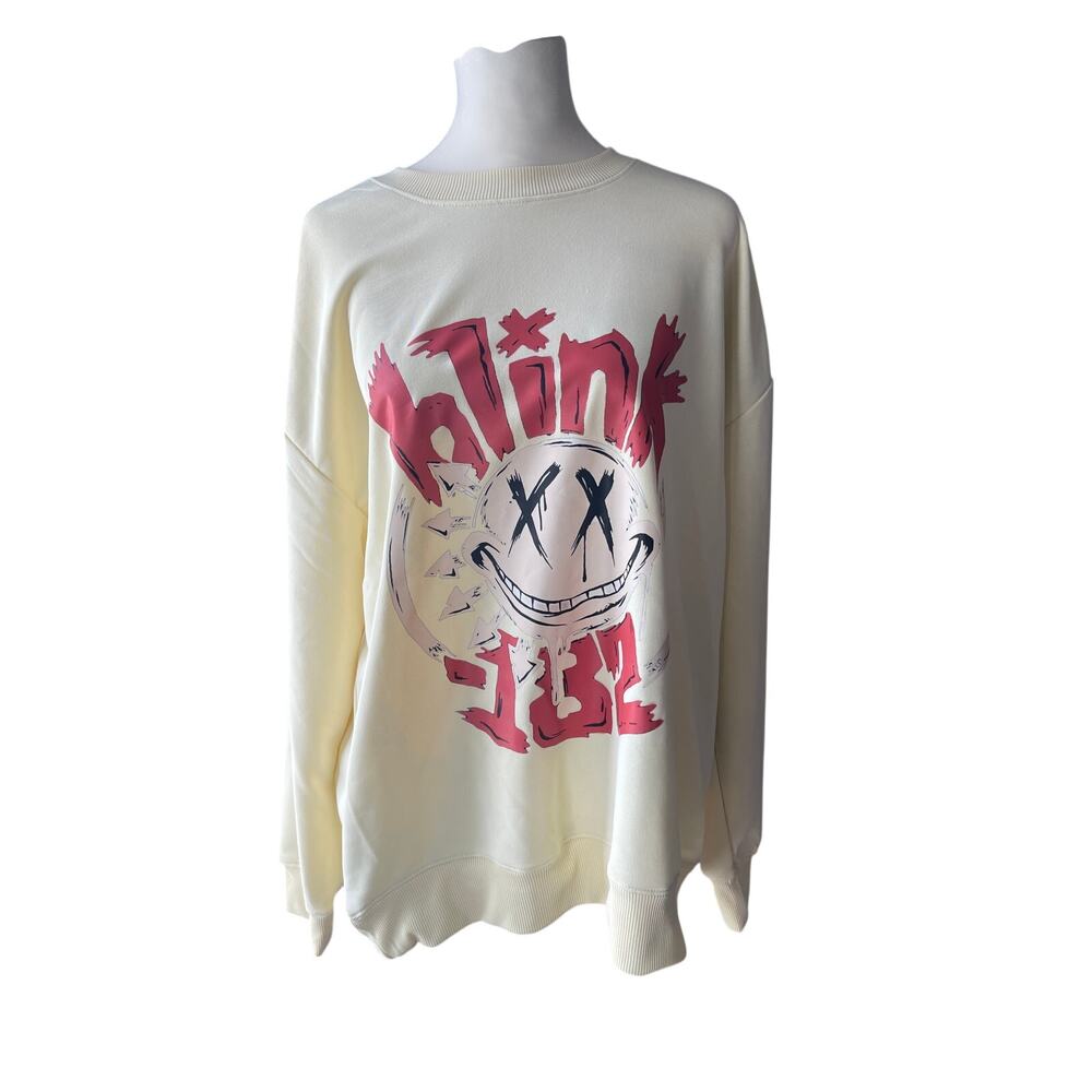 Size L Yellow Blink-182 Pullover Sweatshirt